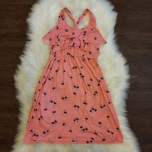 Girls pink flamingo dress size XL